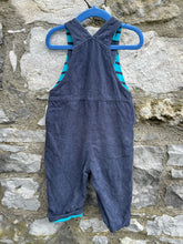 Load image into Gallery viewer, Space navy cord dungarees  12-18m (80-86cm)
