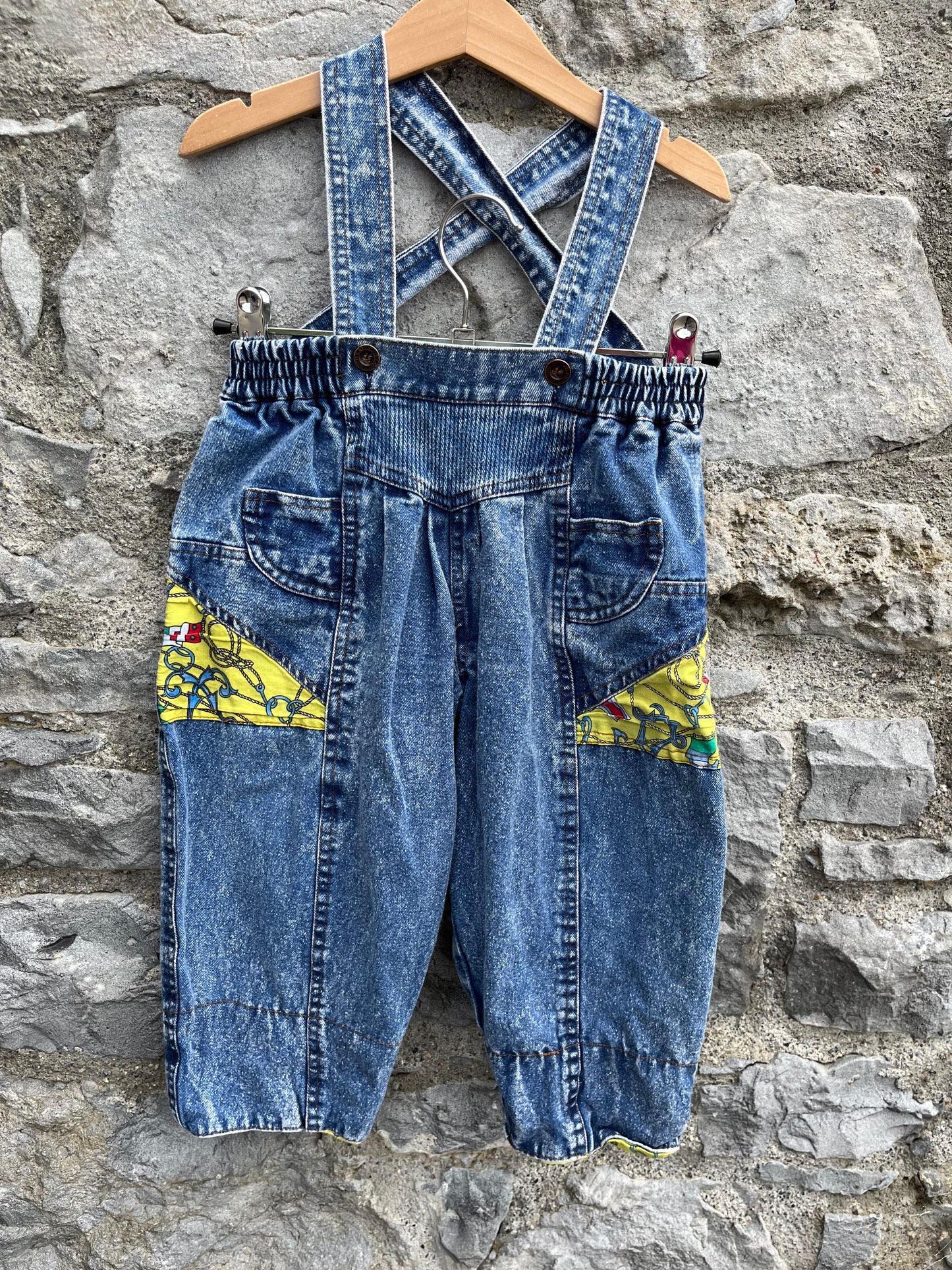 80s denim dungarees  2y (92cm)