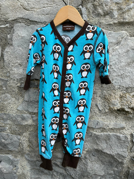 Blue penguins onesie 0-1m (50-56cm)