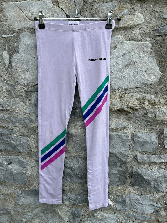 Lilac stripy leggings  8-9y (128-134cm)