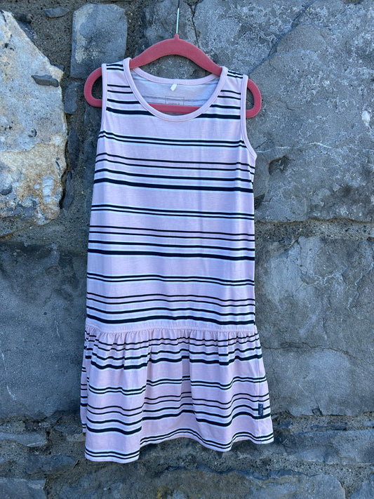 Pink stripy dress  7-8y (122-128cm)