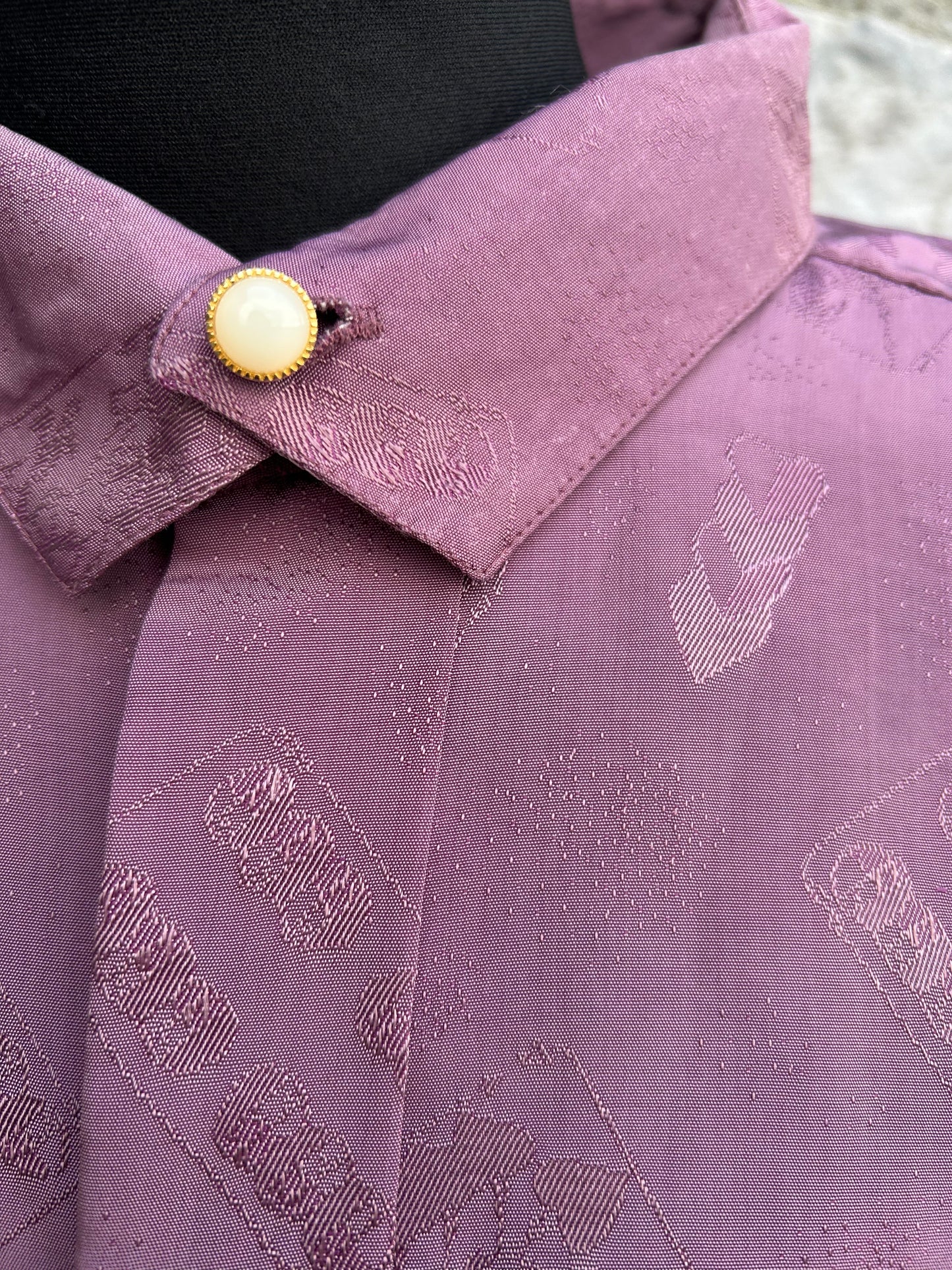80s shimmery purple shirt uk 14-16