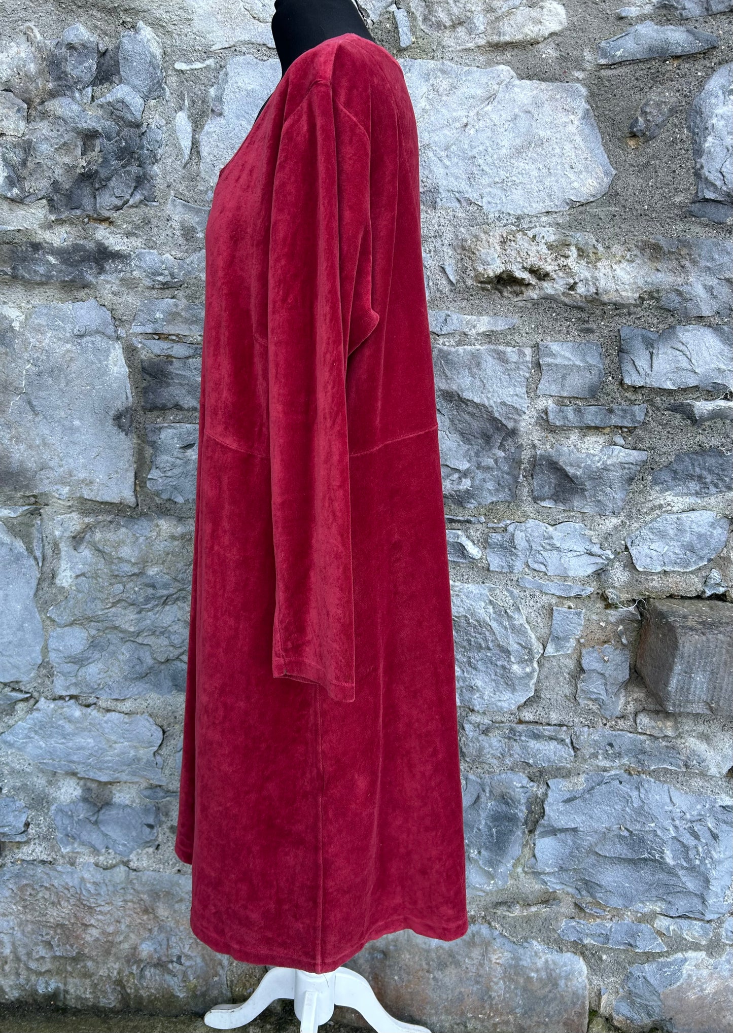 Maroon velvet dress uk 18-20