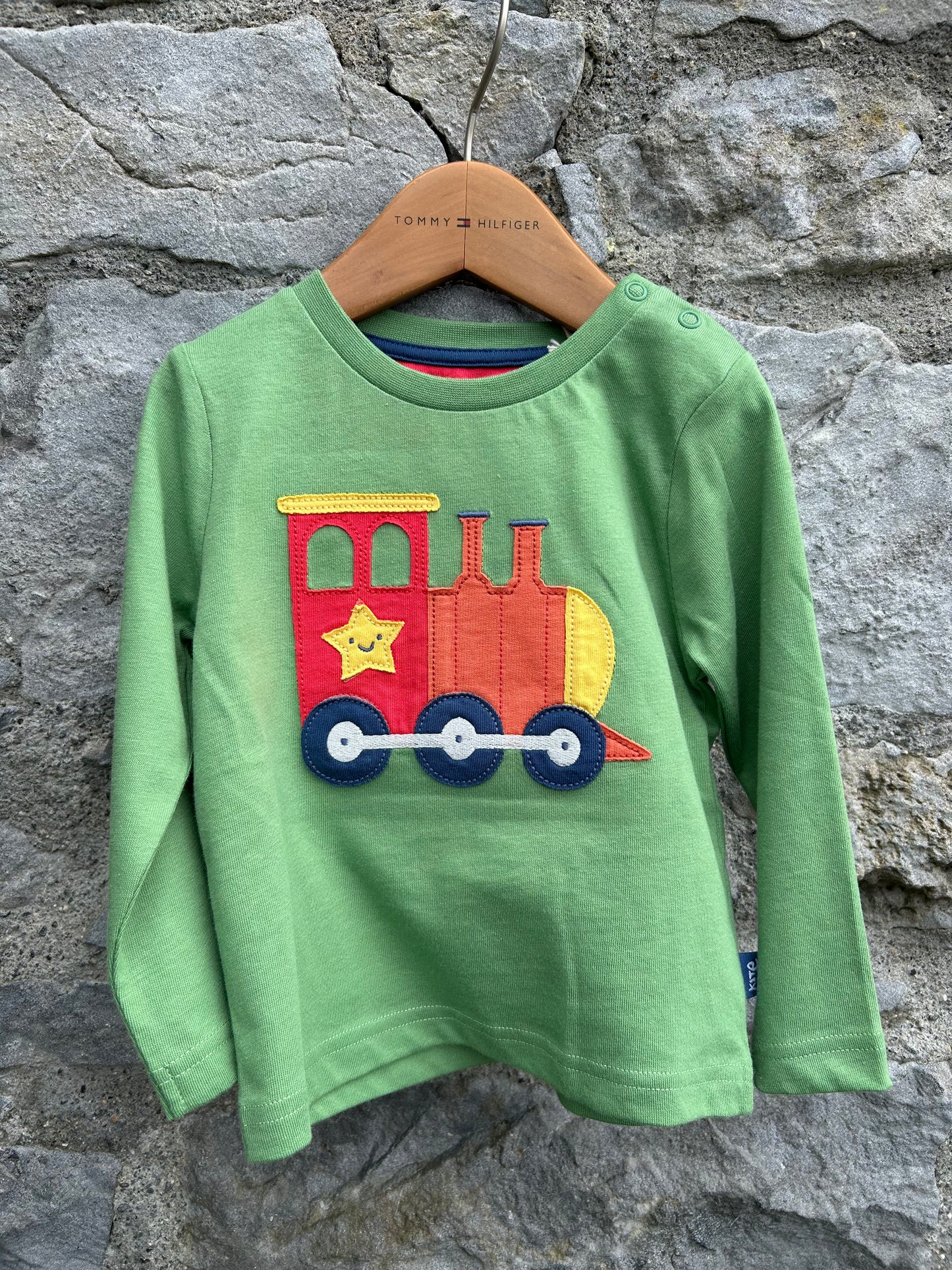 Long-sleeved t-shirt train engine  9-12m (74-80cm)