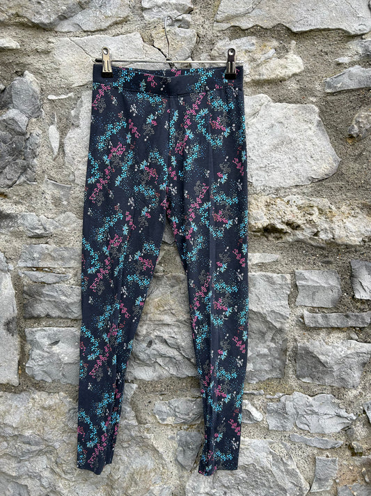 Floral navy leggings  10-11y (140-146cm)