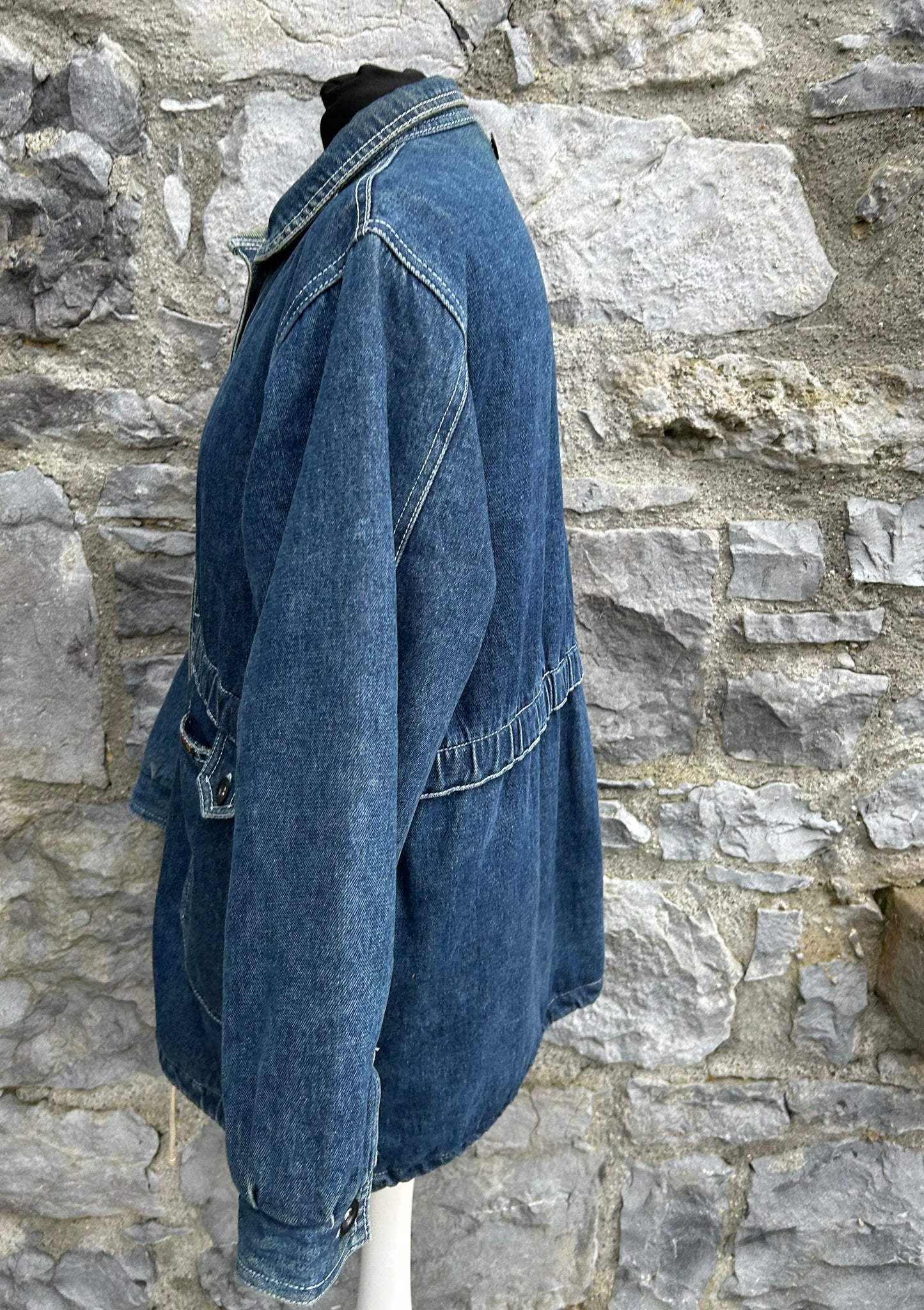 90s denim long jacket 13y (158cm)