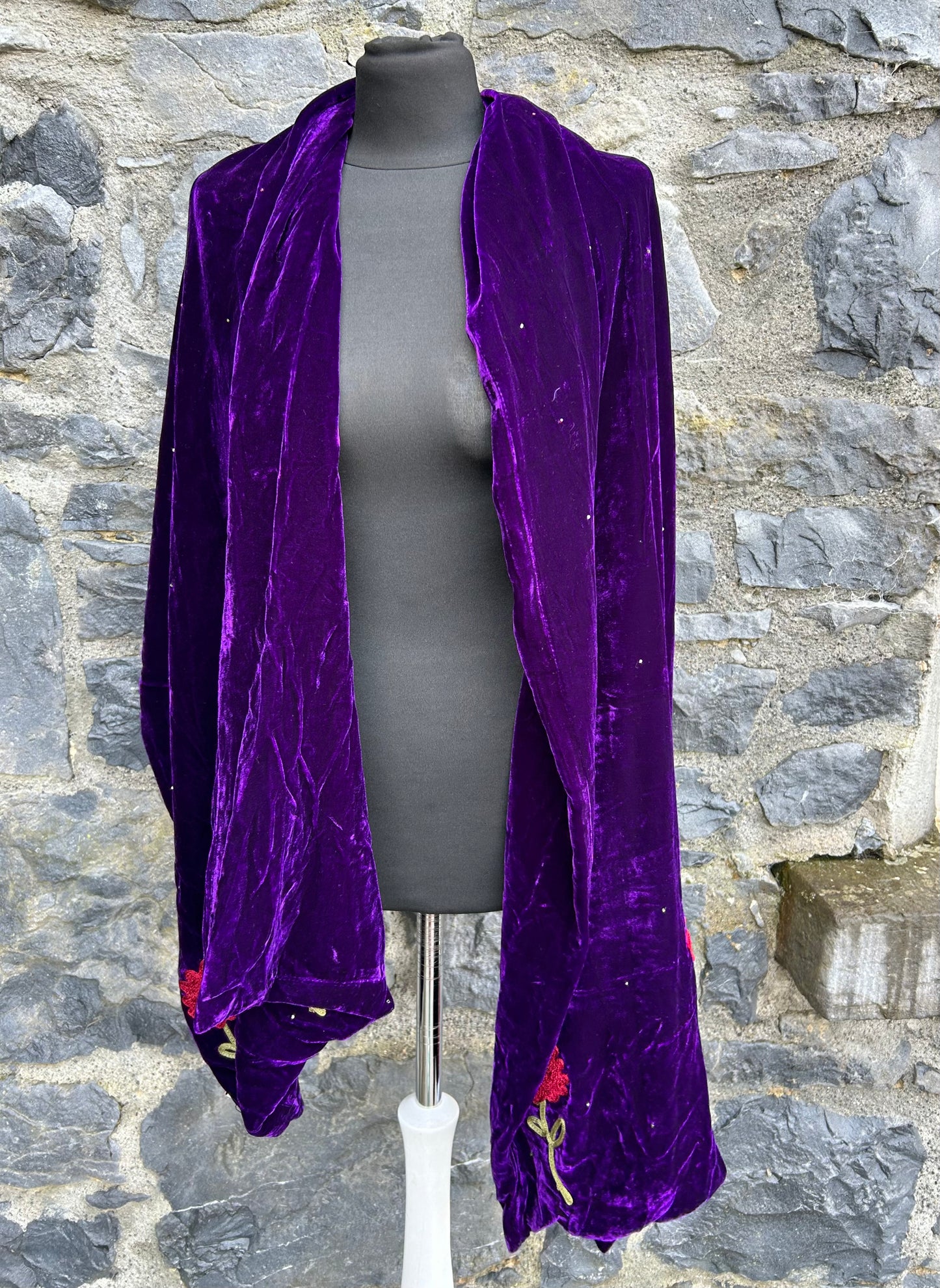 Purple velvet shawl