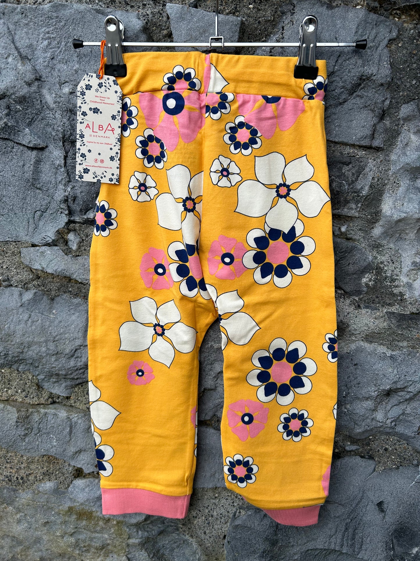 Lucca yellow floral pants   2y (92cm)