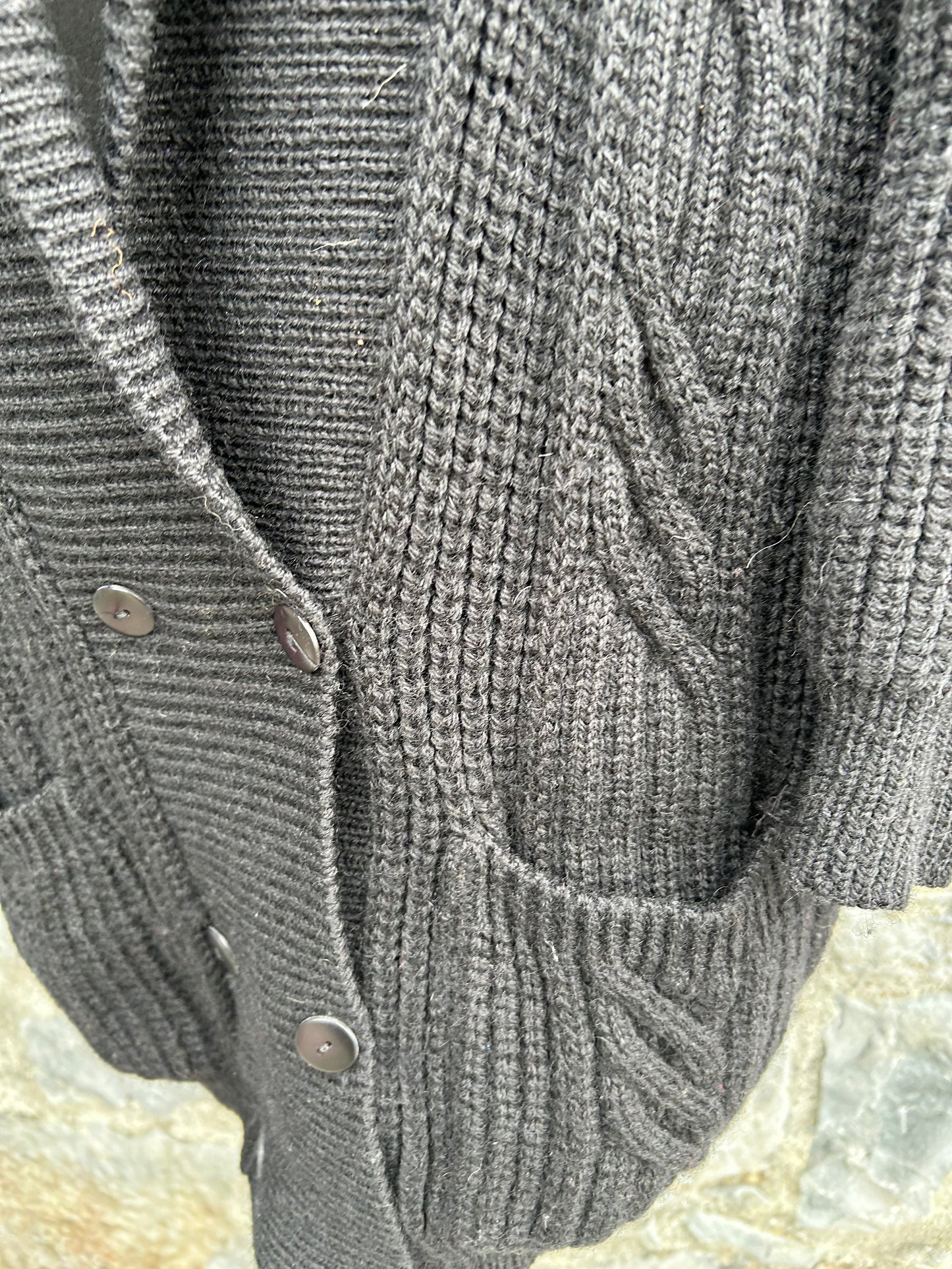 80s black cardigan uk 16-18