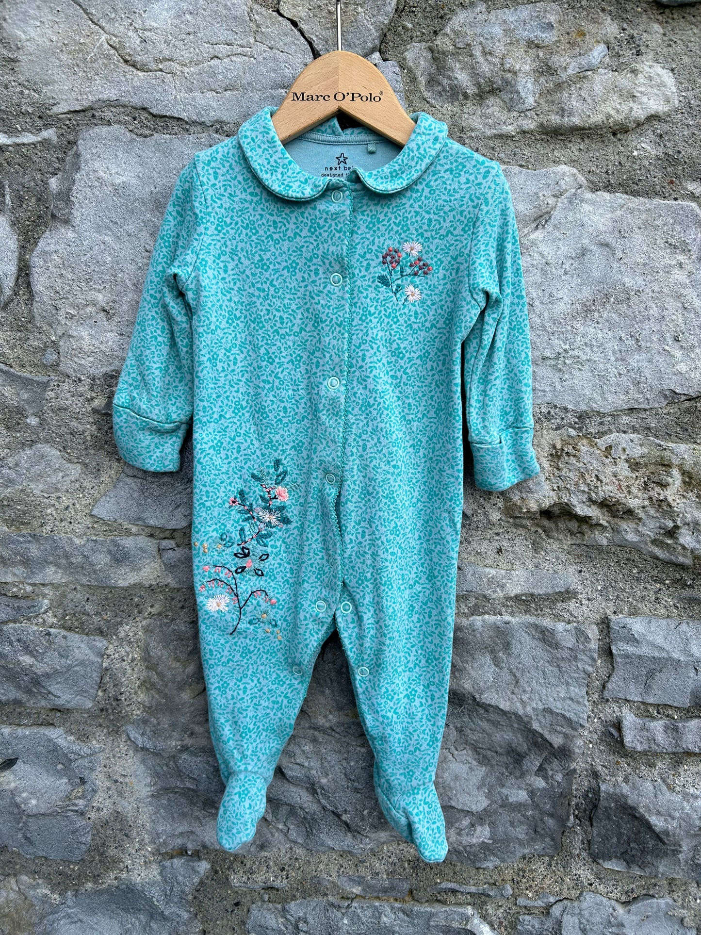 Green floral onesie  3-6m (62-68cm)