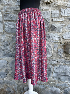 80s maroon spotty skirt uk 10-12