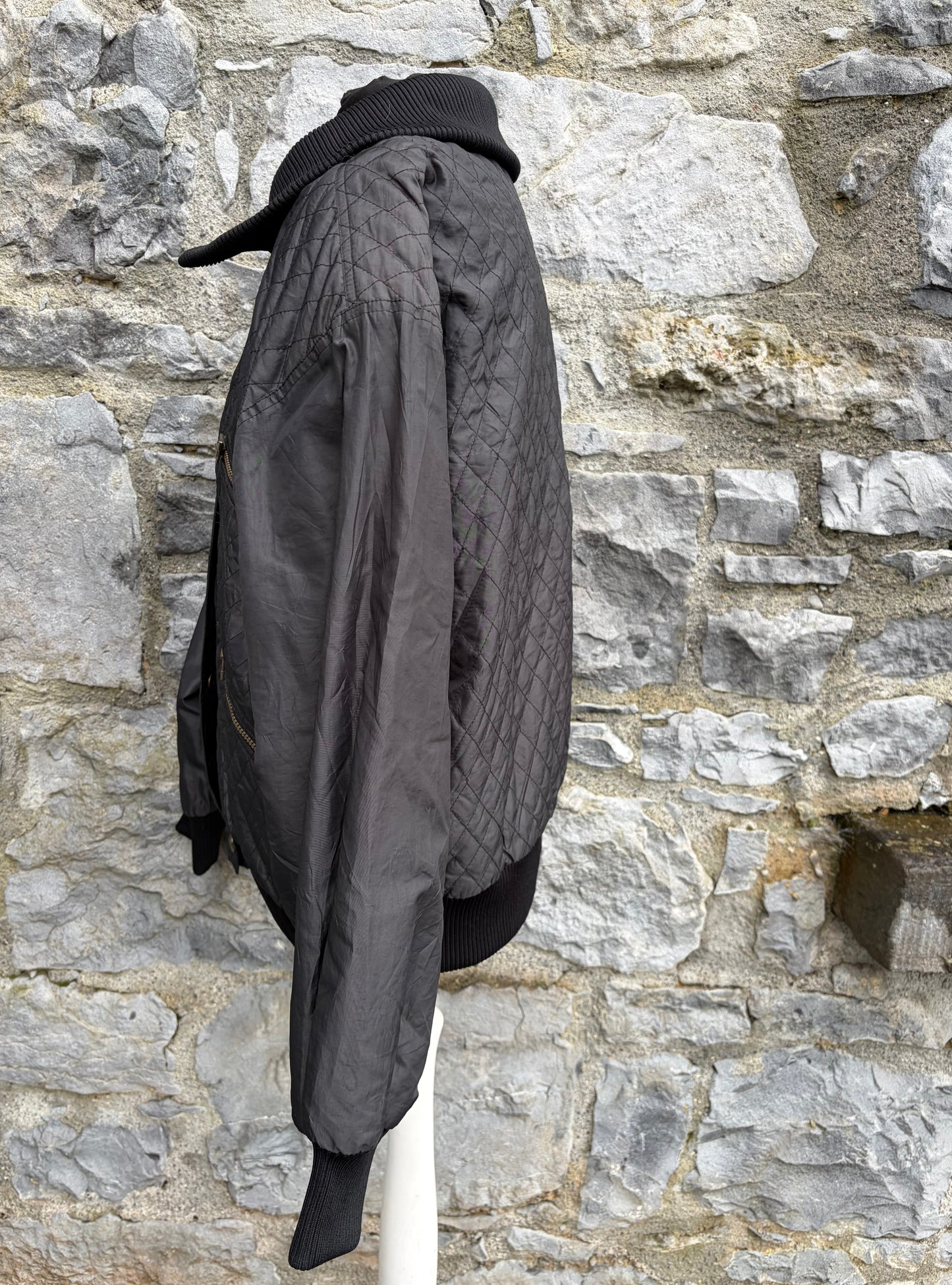 80s black ski jacket uk 14-16