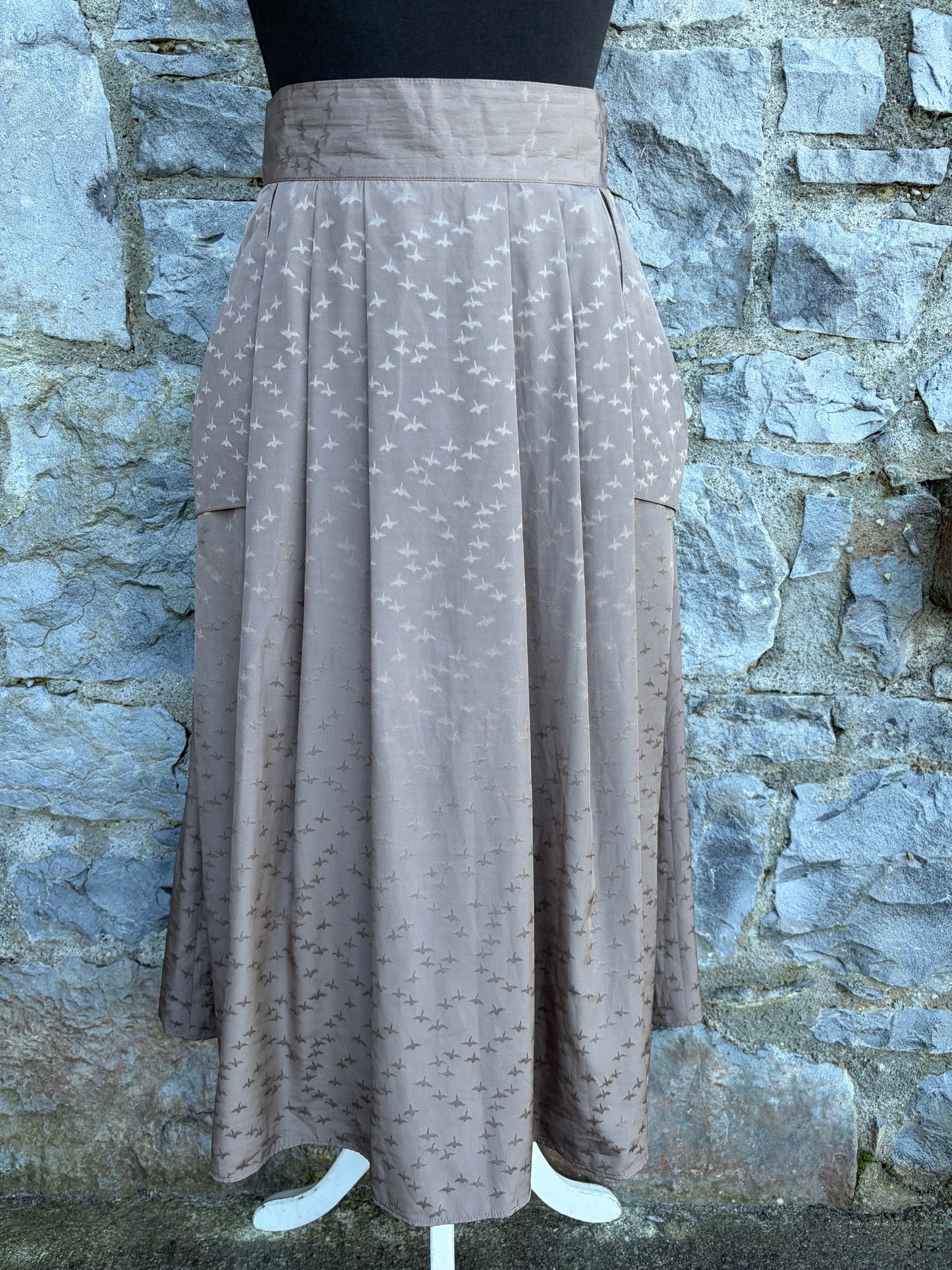 80s grey patterned skirt uk 8
