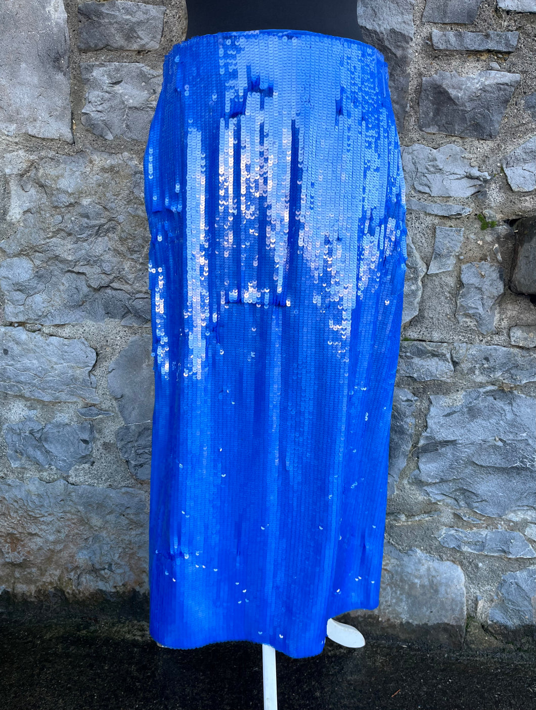 Blue sequin skirt uk12-14