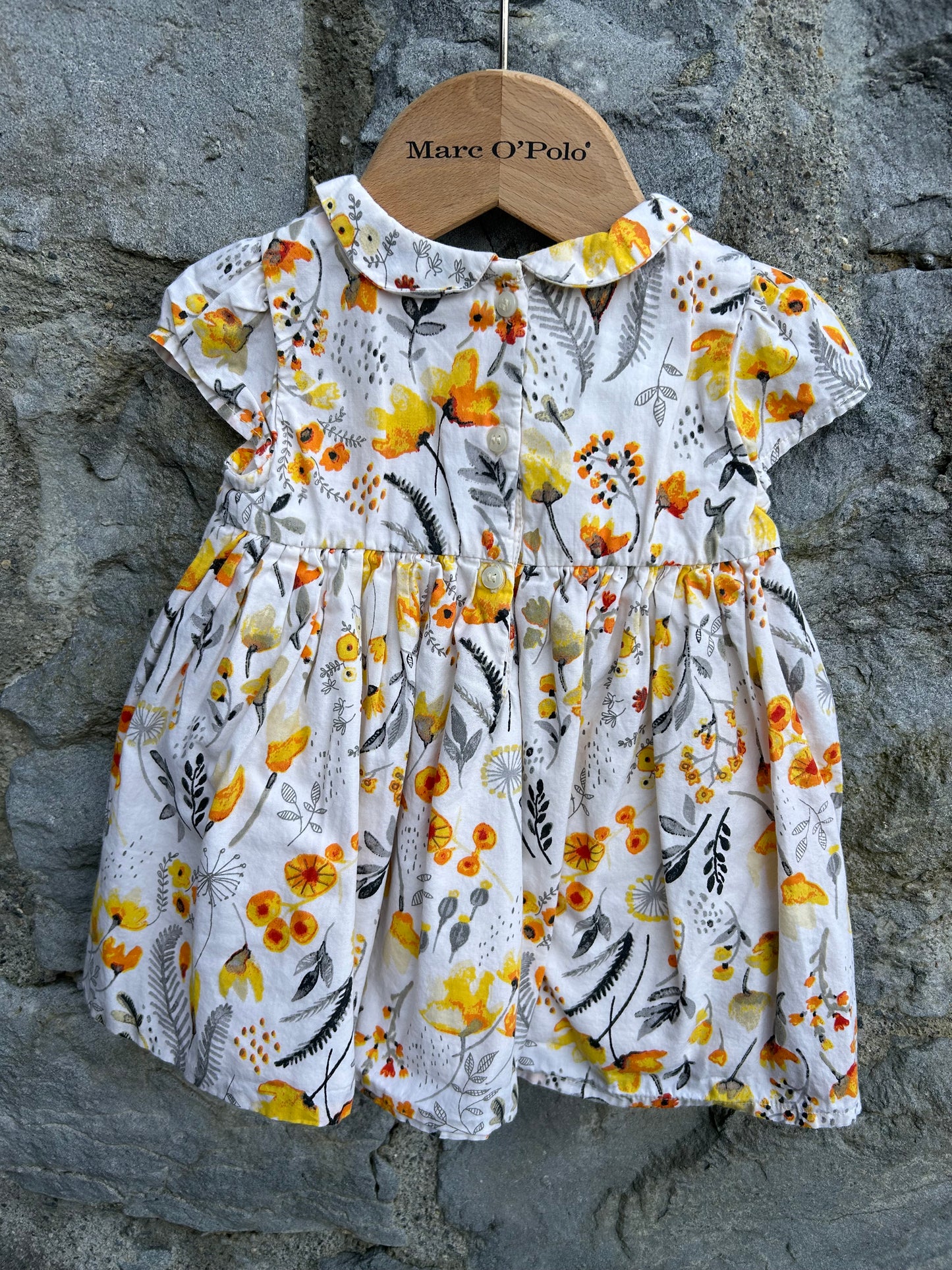 Yellow&orange flowers dress  3-6m (62-68cm)