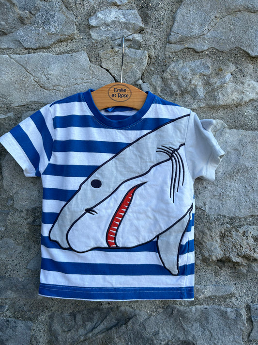 Shark stripy T-shirt  18-24m (86-92cm)