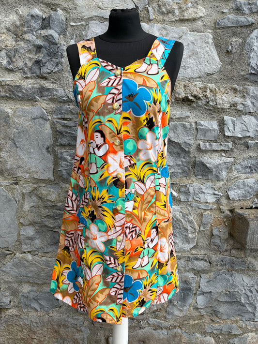 80s vibrant flowers dress uk 6