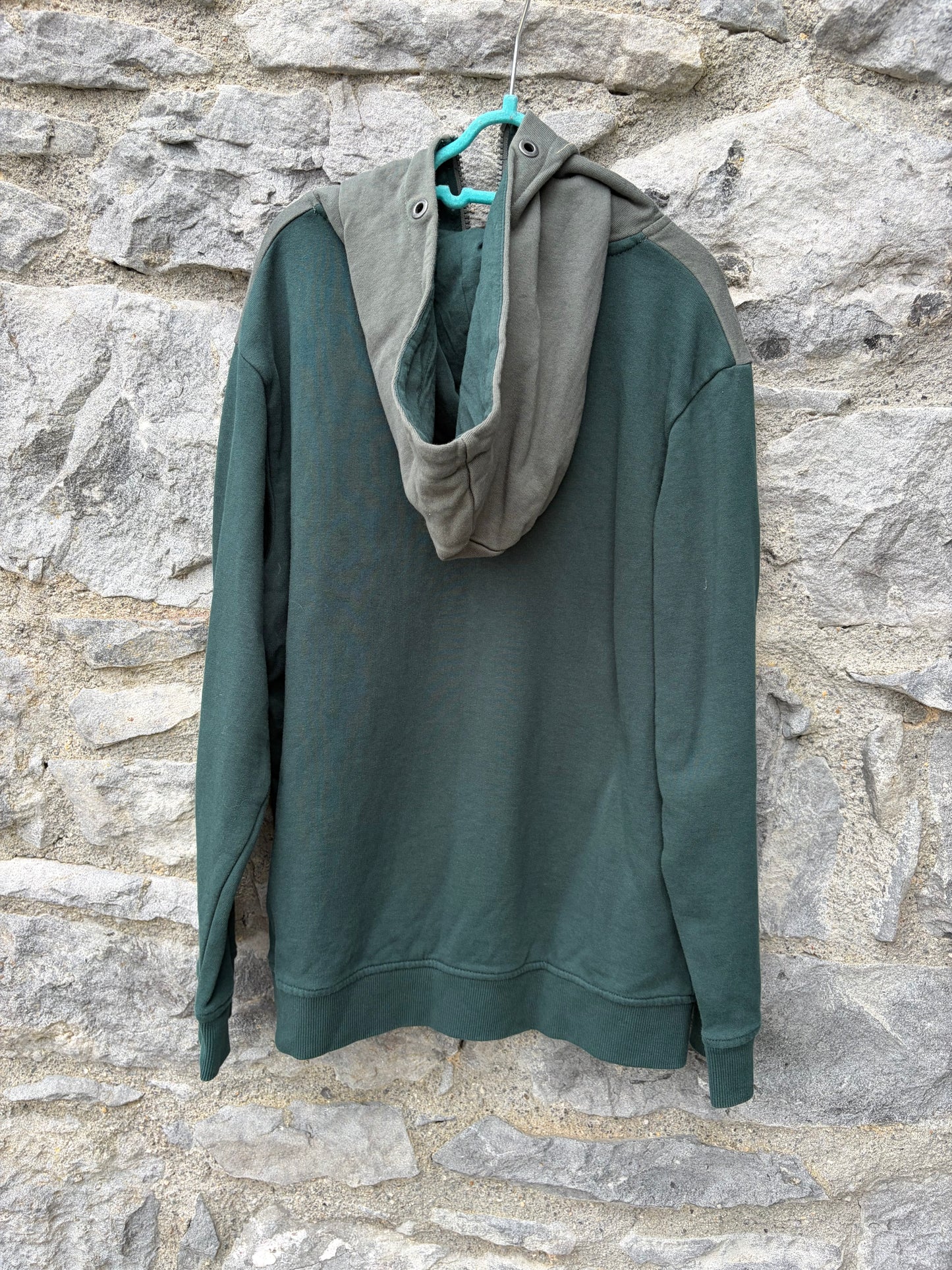 Two tone green 1/3 zip hoodie 11-12y (146-152cm)