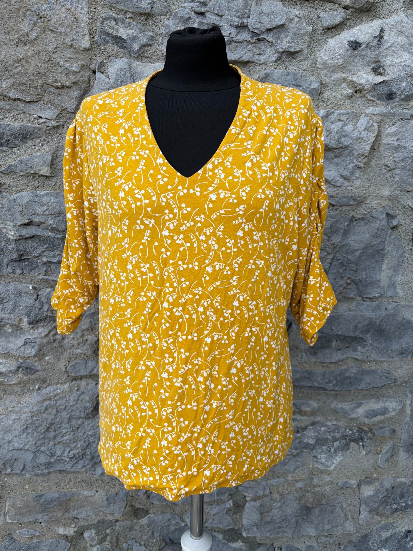 Floral mustard top uk 14