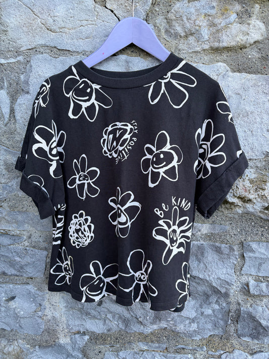 Stay Positive flowers cropped T-shirt  8y (128cm)