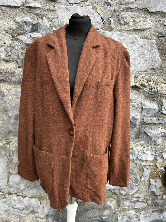 80s Donegal Tweed Brown jacket uk 14-16