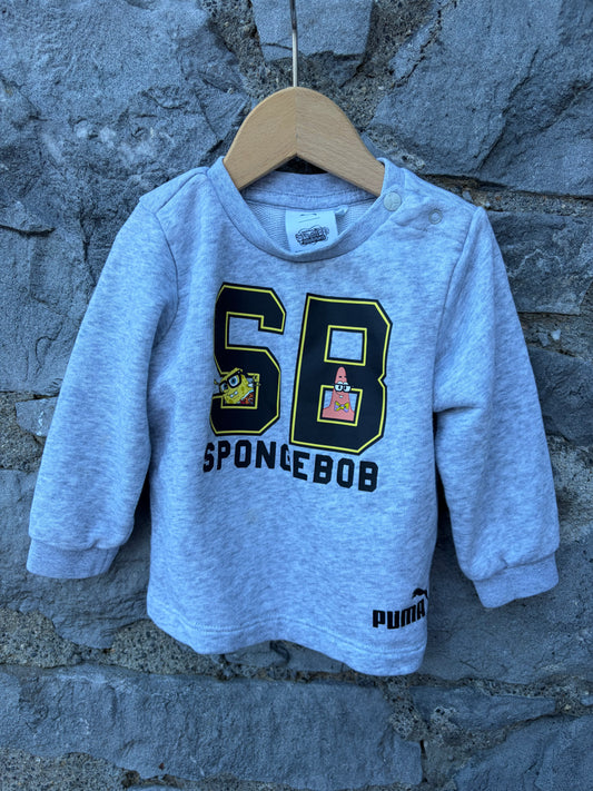 SpongeBob grey sweatshirt  6-9m (68-74cm)