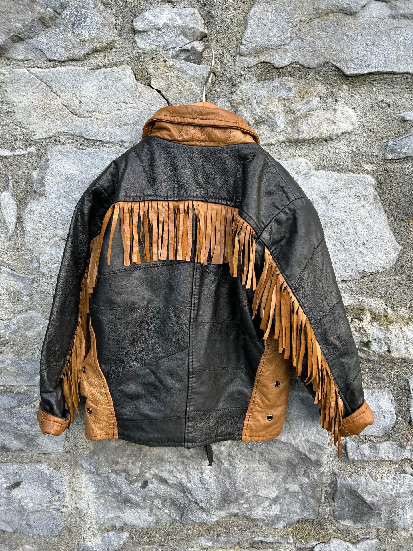 90s leather tassel jacket  4-5y (104-110cm)