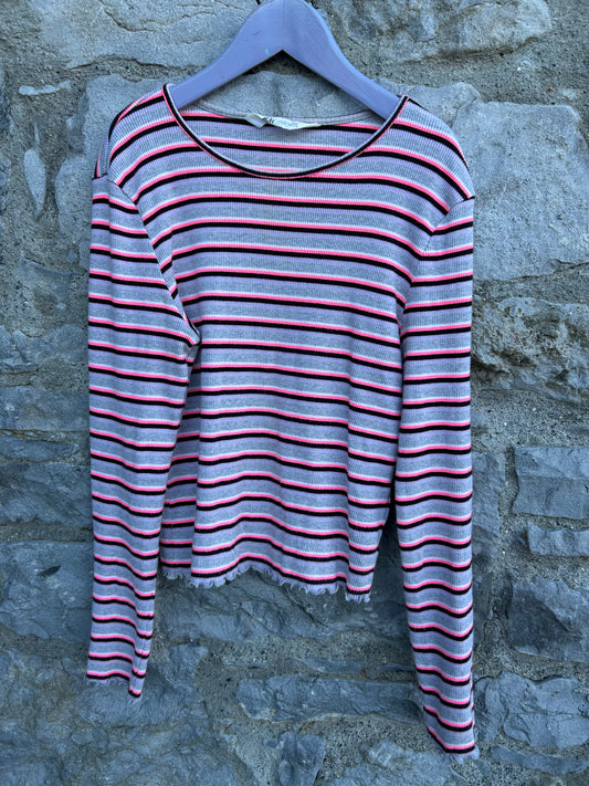 Grey stripy top  uk 8-10