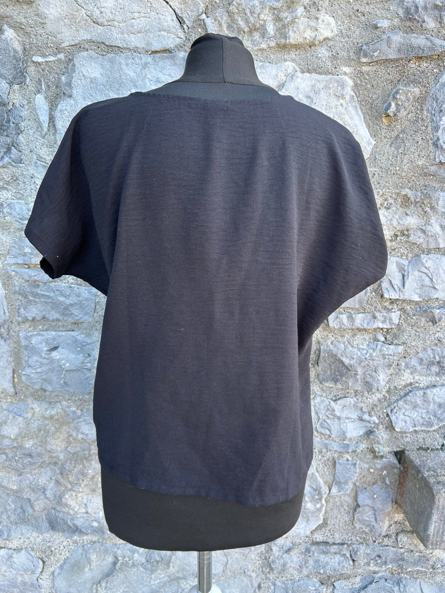 90s hand painted black top uk 8-10