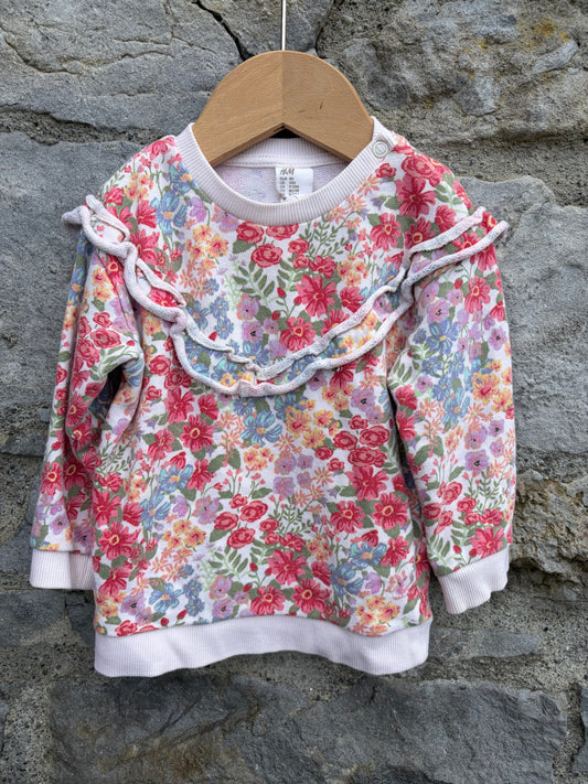 Floral ruffled sweatshirt  9-12m (74-80cm)