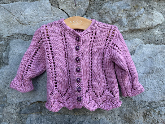 Pink pointelle cardigan  0-1m (50-56cm)