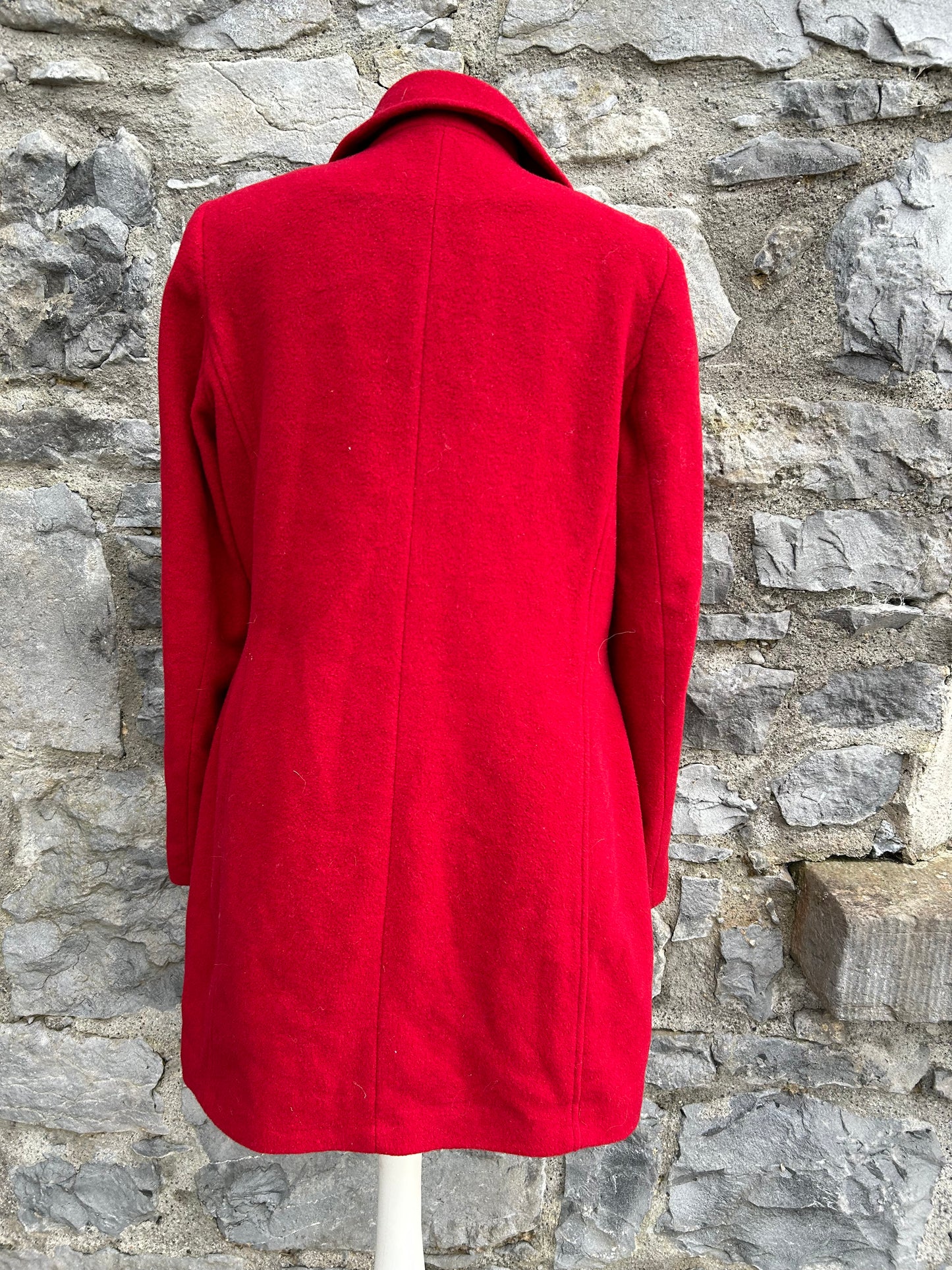 90s red woolly coat uk 10-12