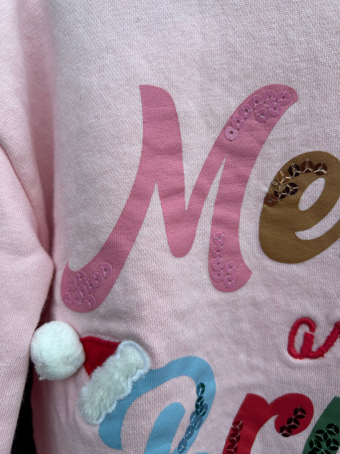 Merry& Bright pink sweatshirt  4-5y (104-110cm)