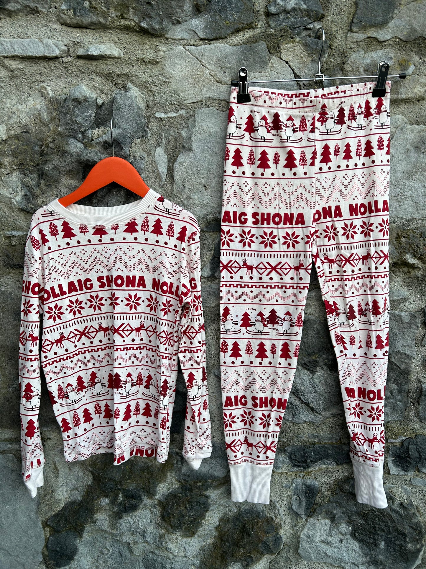 Nollaig Red&white festive panels pj  9-10y (134-140cm)