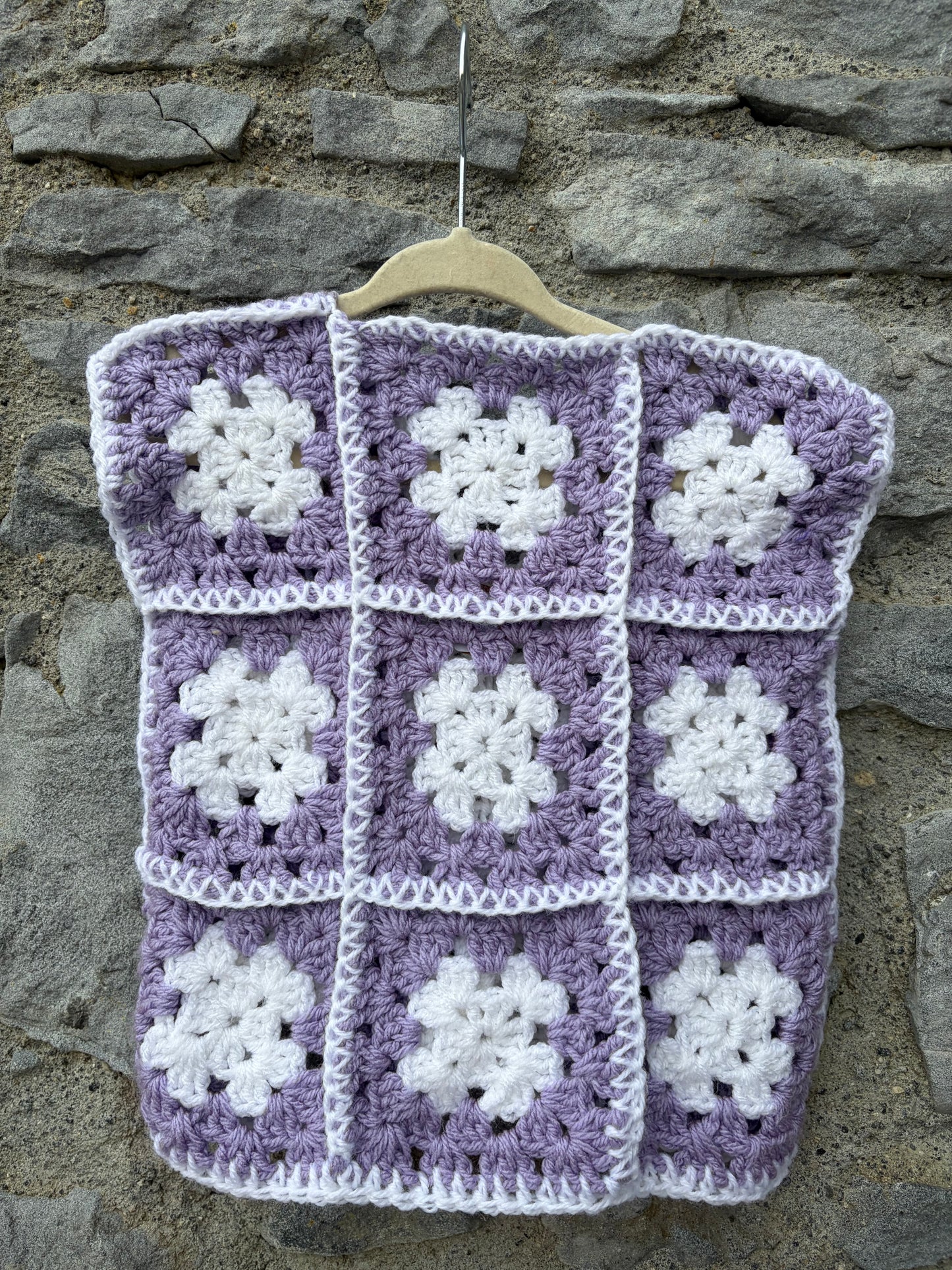 Purple granny squares gilet  6-12m (68-80cm)