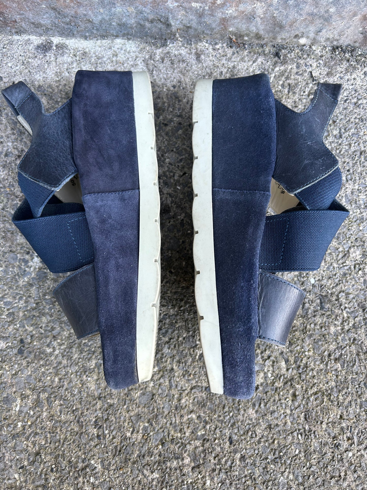 Navy wedge sandals  uk 5 (eu 38)