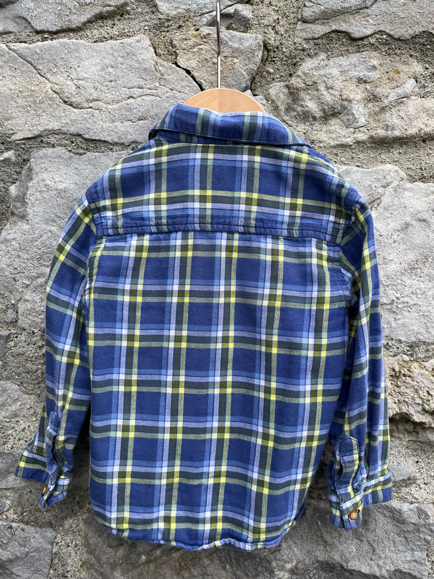 Navy check shirt  2-3y (92-98cm)