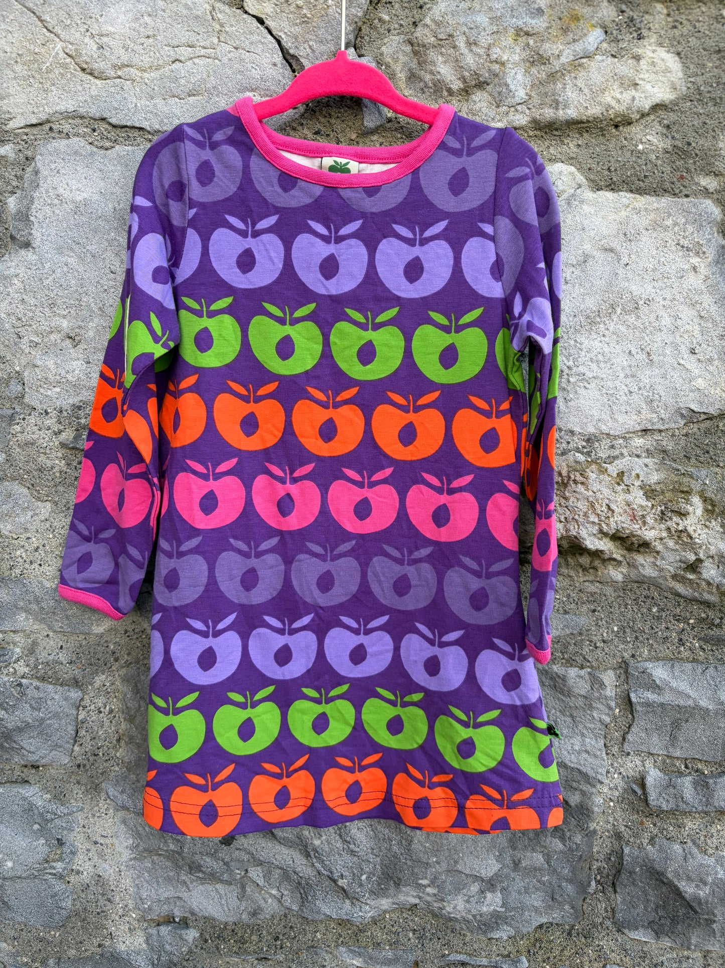 Colourful apples purple dress  2-3y (92-98cm)