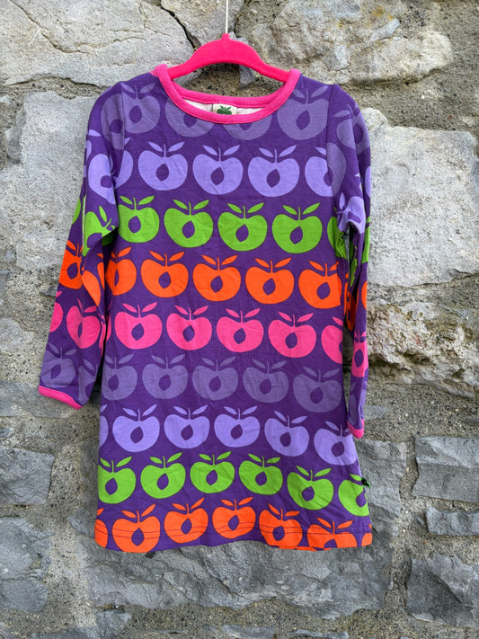 Colourful apples purple dress  2-3y (92-98cm)