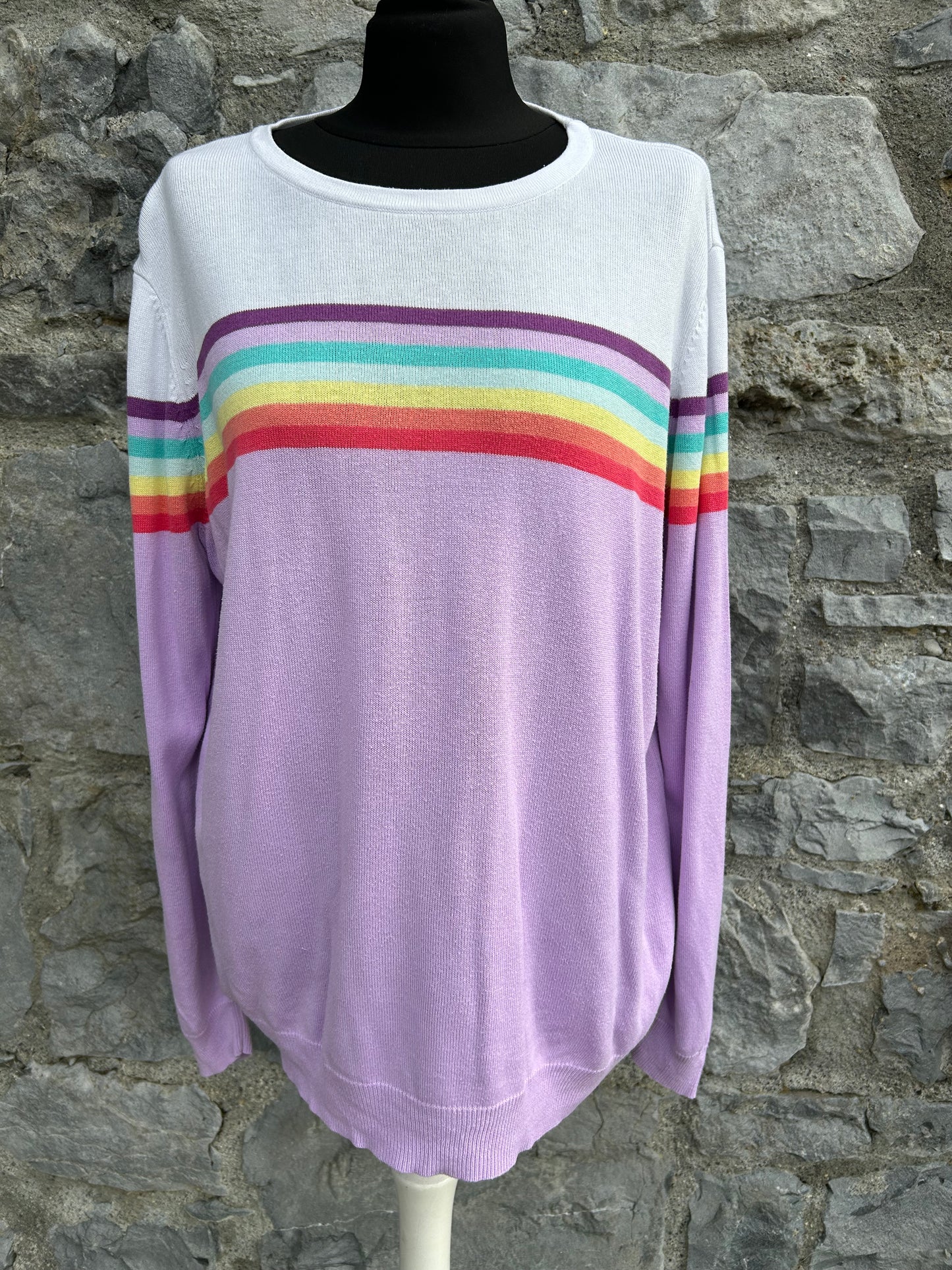 Pink&white rainbow jumper uk 16