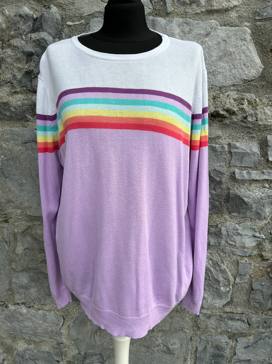 Pink&white rainbow jumper uk 16