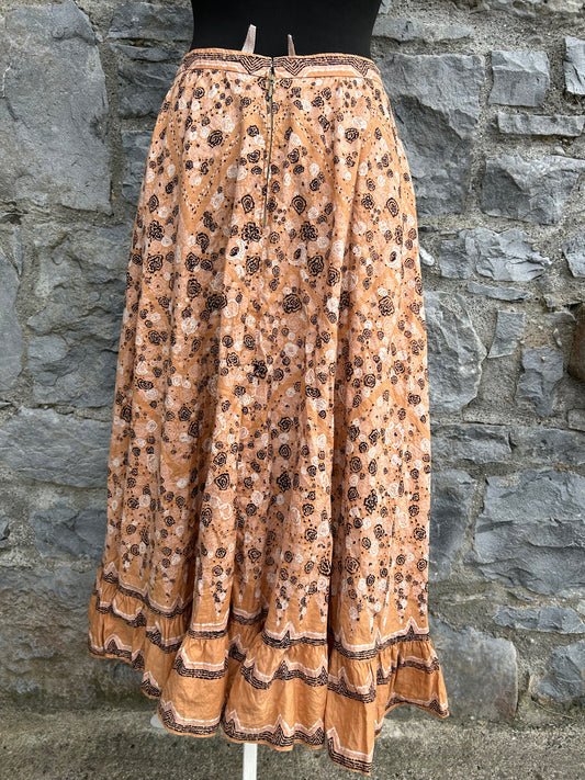 80s brown abstract skirt uk 10