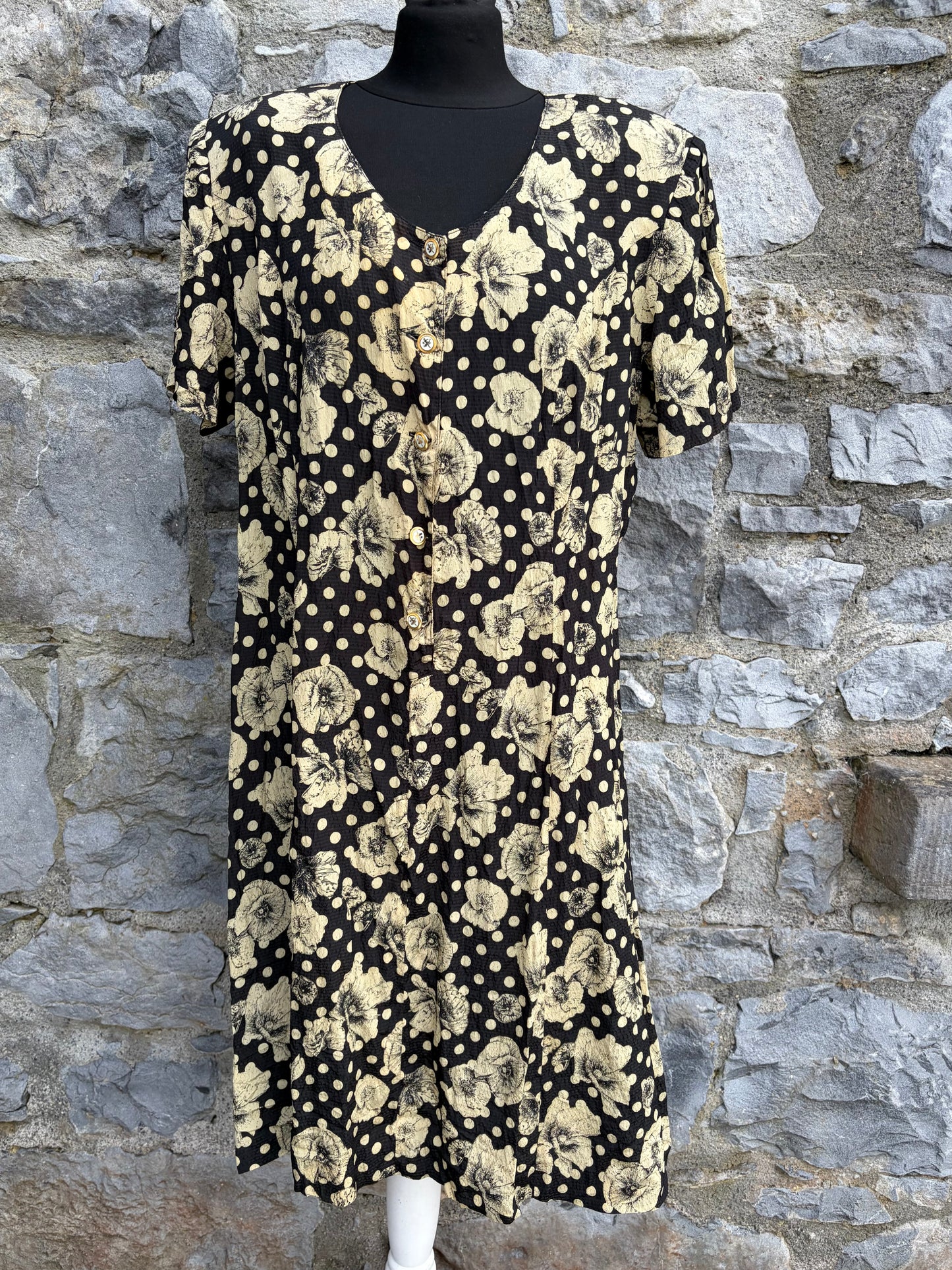 90s polka dots&flowers dress uk 16