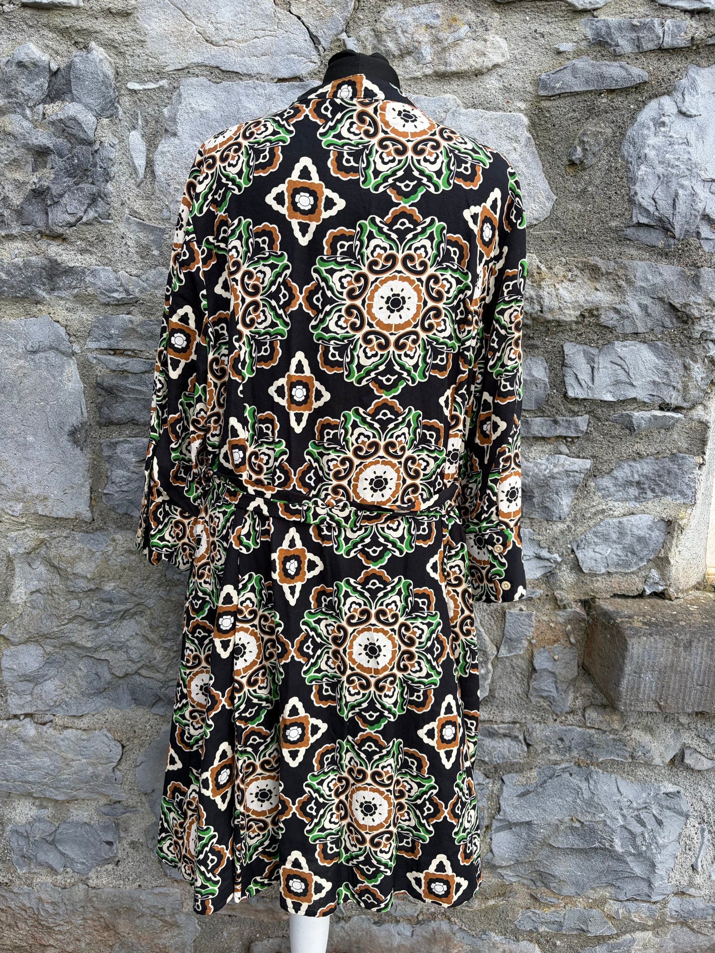 Multi-colored geometric shirt dress uk 20