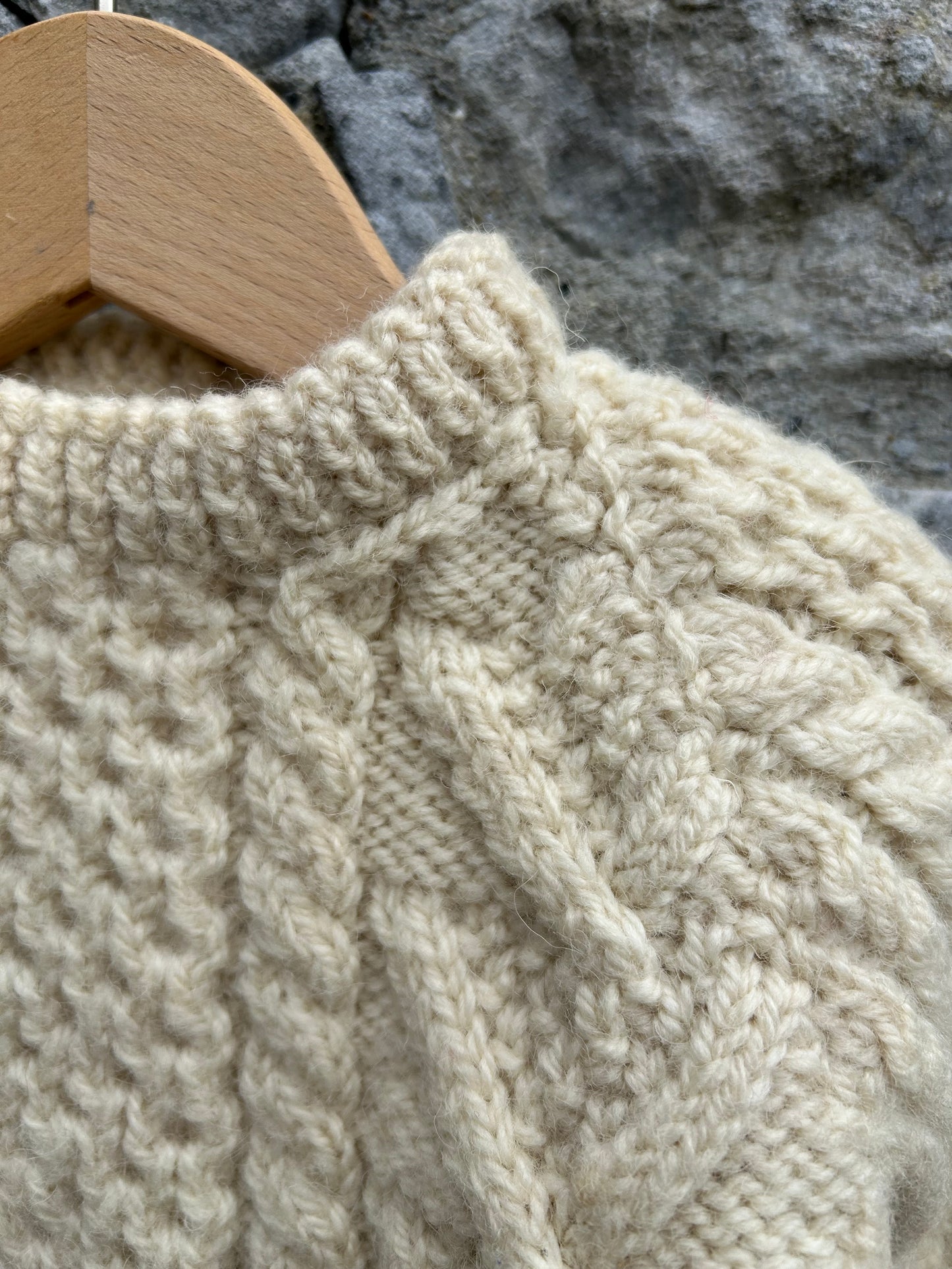 Aran style cream jumper 6m (68cm)