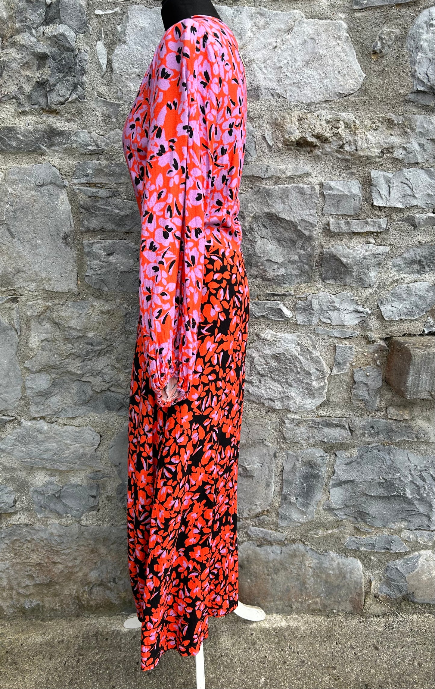 Pink&red floral maxi dress uk 10