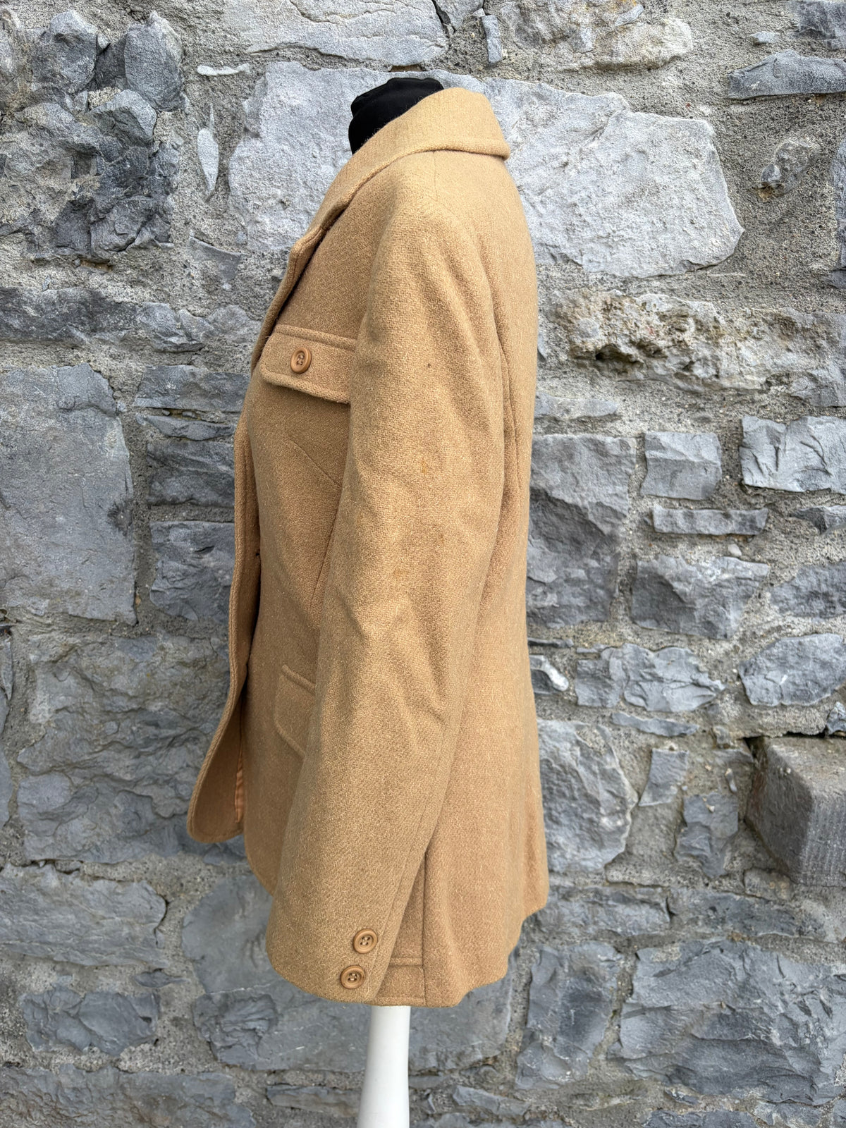 80s camel-colored wool jacket uk 8-10