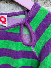 Load image into Gallery viewer, Green&amp;purple velour dress  3y (98cm)
