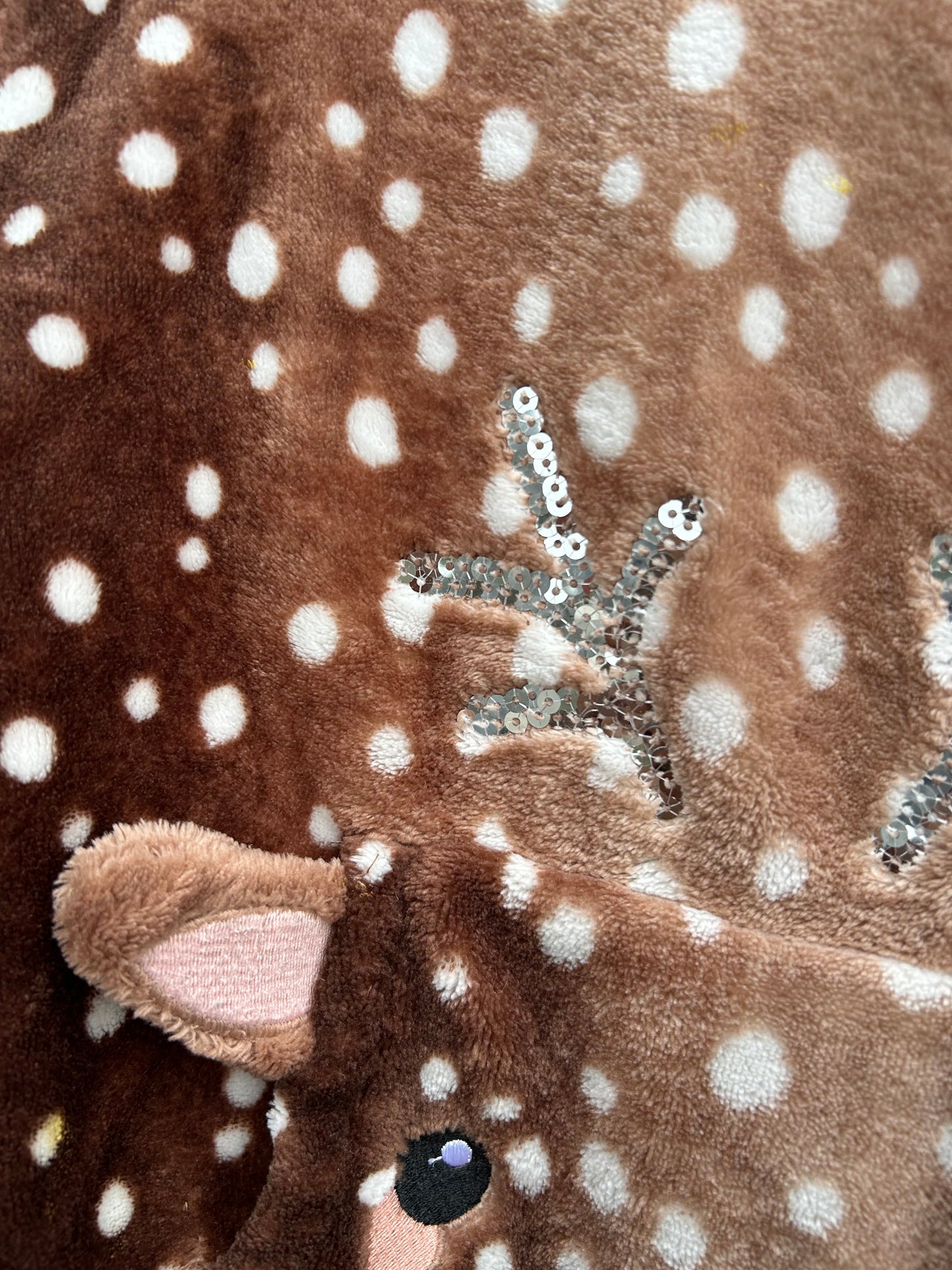 Deer print hooded fleece 5-6y (110-116cm)