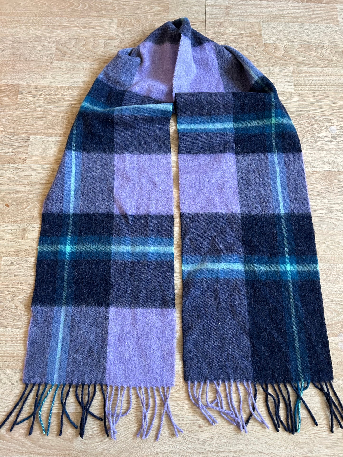 Purple check scarf